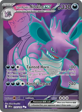 Team Rocket's Nidoking ex #216 · Destined Rivals Pokémon card