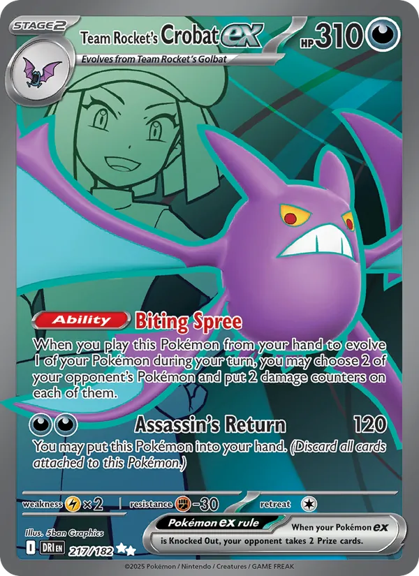 Team Rocket's Crobat ex full card art