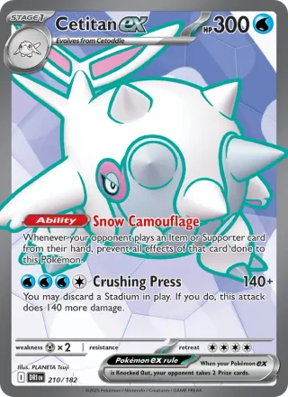 Cetitan ex #210 · Destined Rivals Pokémon card