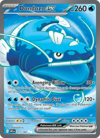 Dondozo ex #211 · Destined Rivals Pokémon card