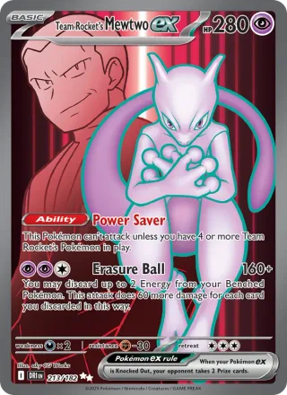 Team Rocket's Mewtwo ex #213 · Destined Rivals Pokémon card