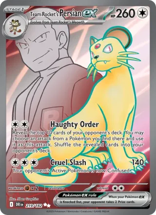 Team Rocket's Persian ex #219 · Destined Rivals Pokémon card