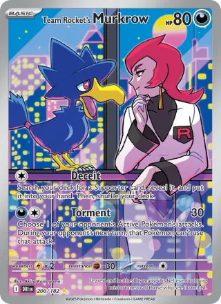 Team Rocket's Murkrow #200 · Destined Rivals Pokémon card