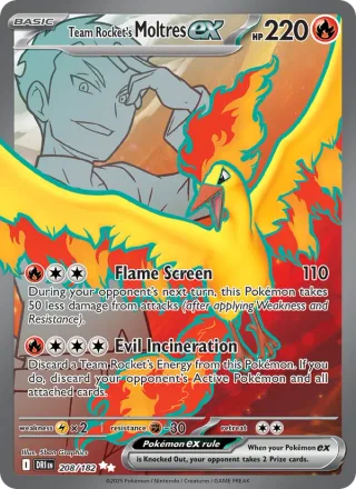 Team Rocket's Moltres ex #208 · Destined Rivals Pokémon card
