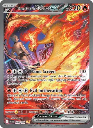 Team Rocket's Moltres ex #229 · Destined Rivals Pokémon card