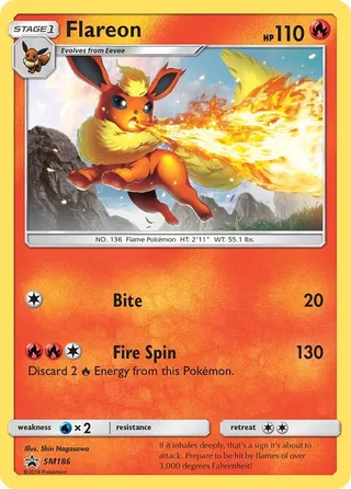 Flareon #SM186 · SM Black Star Promos Pokémon card