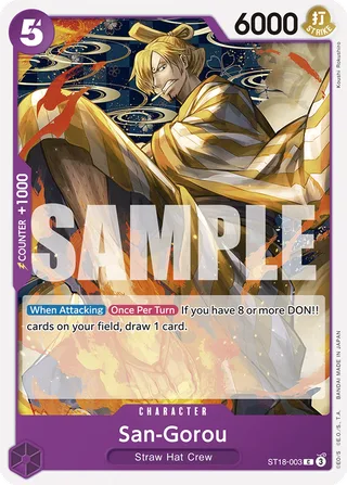 San-Gorou #ST18-003 · ST-18: Starter Deck 18 PURPLE Monkey.D.Luffy One Piece card