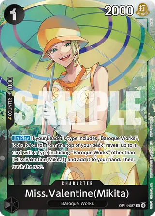 Miss.Valentine(Mikita) (Dash Pack) #OP14-087-dash-pack · The Azure Sea's Seven One Piece card