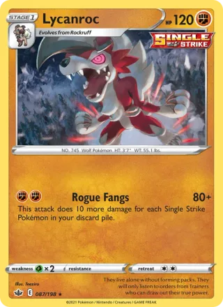 Lycanroc #87 · Chilling Reign Pokémon card