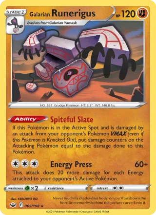 Galarian Runerigus #83 · Chilling Reign Pokémon card