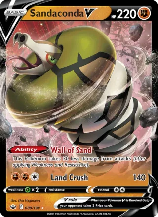 Sandaconda V #89 · Chilling Reign Pokémon card