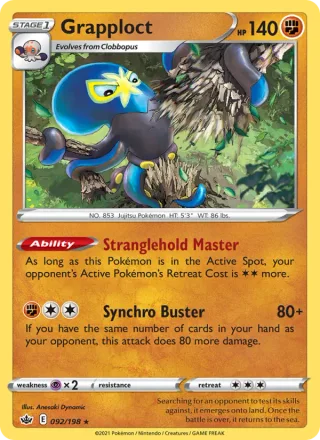 Grapploct #92 · Chilling Reign Pokémon card