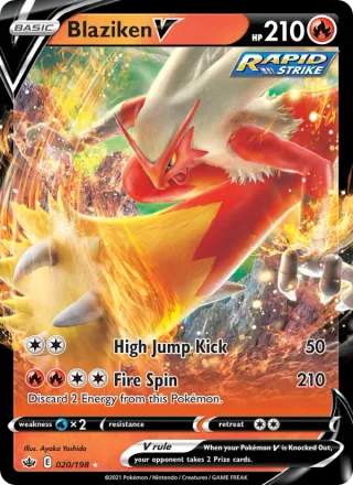 Blaziken V #20 · Chilling Reign Pokémon card