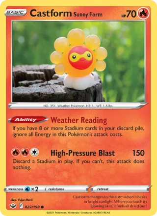 Castform Sunny Form #22 · Chilling Reign Pokémon card