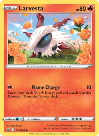 Larvesta #23 · Chilling Reign Pokémon card