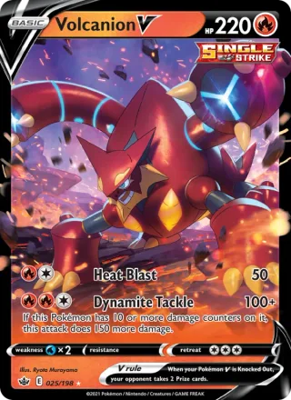 Volcanion V #25 · Chilling Reign Pokémon card