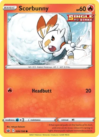 Scorbunny #26 · Chilling Reign Pokémon card