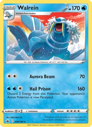 Walrein #39 · Chilling Reign Pokémon card