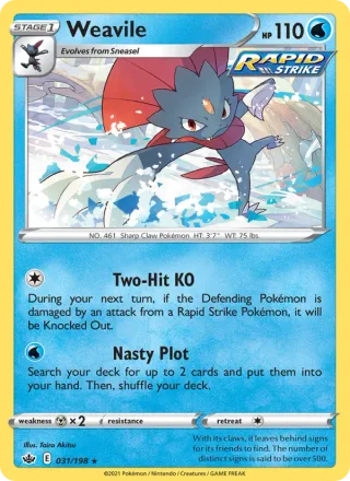 Weavile #31 · Chilling Reign Pokémon card