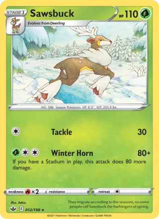 Sawsbuck #12 · Chilling Reign Pokémon card