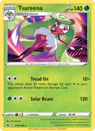 Tsareena #15 · Chilling Reign Pokémon card
