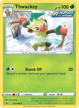 Thwackey #17 · Chilling Reign Pokémon card