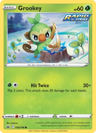 Grookey #16 · Chilling Reign Pokémon card