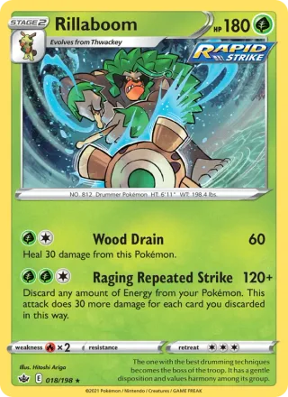Rillaboom #18 · Chilling Reign Pokémon card
