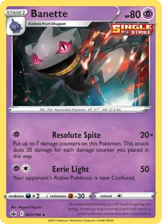 Banette #63 · Chilling Reign Pokémon card