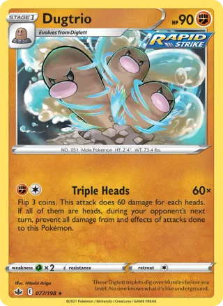 Dugtrio #77 · Chilling Reign Pokémon card