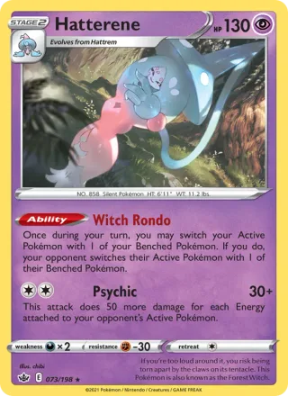 Hatterene #73 · Chilling Reign Pokémon card