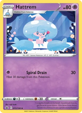 Hattrem #72 · Chilling Reign Pokémon card