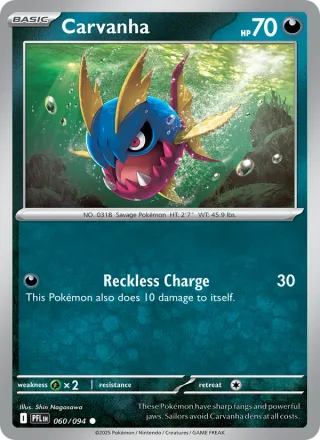 Carvanha #060 · Phantasmal Flames Pokémon card