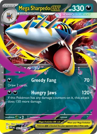 Mega Sharpedo ex #061 · Phantasmal Flames Pokémon card