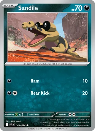 Sandile #064 · Phantasmal Flames Pokémon card