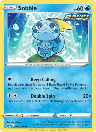Sobble #41 · Chilling Reign Pokémon card