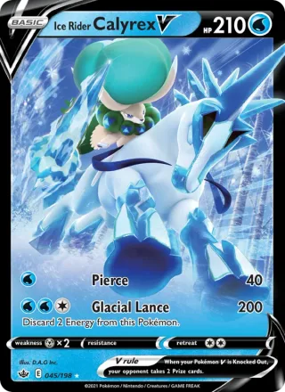 Ice Rider Calyrex V #45 · Chilling Reign Pokémon card