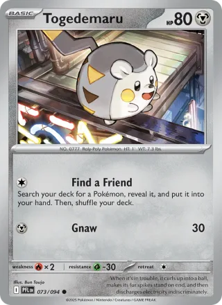 Togedemaru #073 · Phantasmal Flames Pokémon card