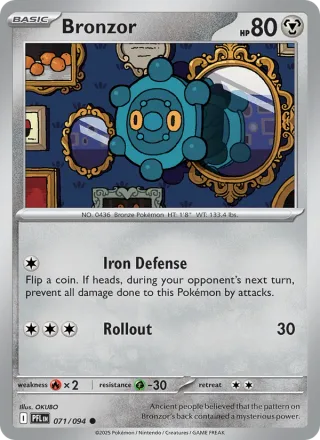 Bronzor #071 · Phantasmal Flames Pokémon card