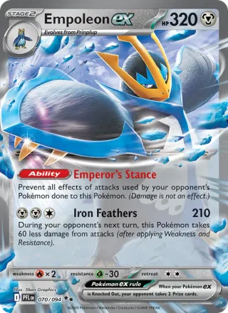 Empoleon ex #070 · Phantasmal Flames Pokémon card