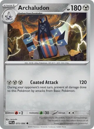 Archaludon #075 · Phantasmal Flames Pokémon card
