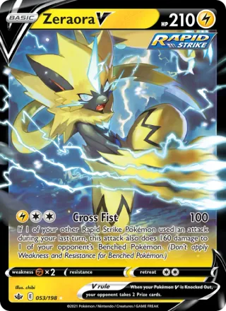 Zeraora V #53 · Chilling Reign Pokémon card