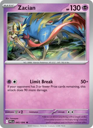 Zacian #045 · Phantasmal Flames Pokémon card