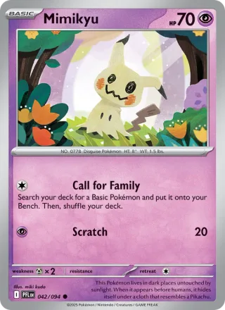 Mimikyu #042 · Phantasmal Flames Pokémon card