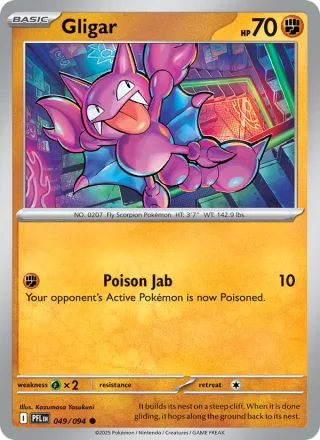 Gligar #049 · Phantasmal Flames Pokémon card