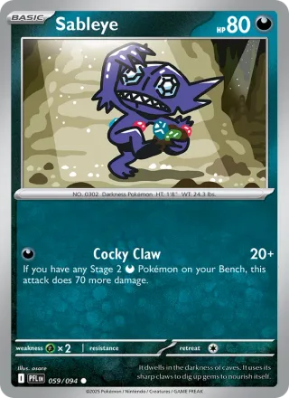 Sableye #059 · Phantasmal Flames Pokémon card