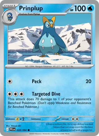 Prinplup #028 · Phantasmal Flames Pokémon card