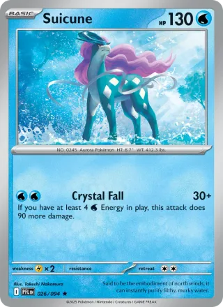 Suicune #026 · Phantasmal Flames Pokémon card