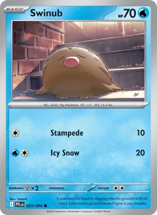 Swinub #023 · Phantasmal Flames Pokémon card
