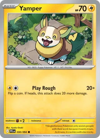 Yamper #030 · Phantasmal Flames Pokémon card